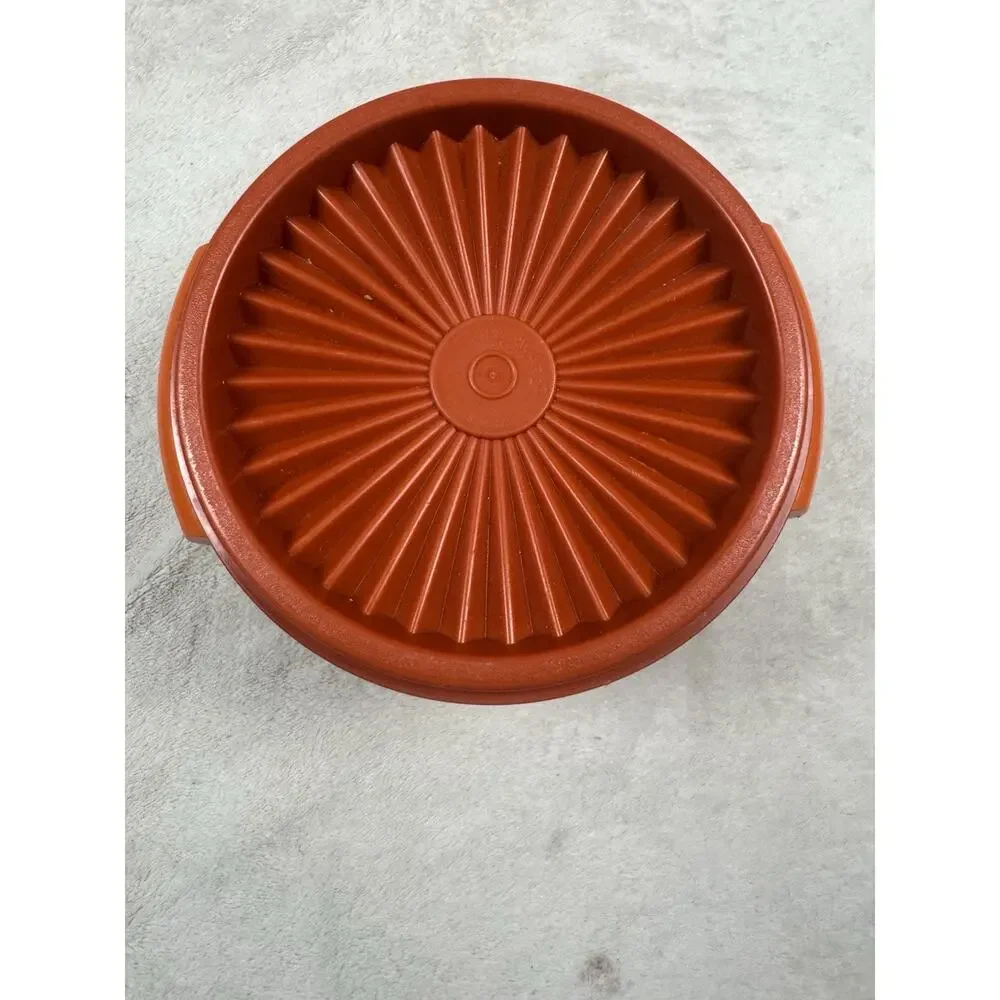 Vintage Tupperware Servalier Bowl 886-21 Harvest Orange Round Storage Bowl